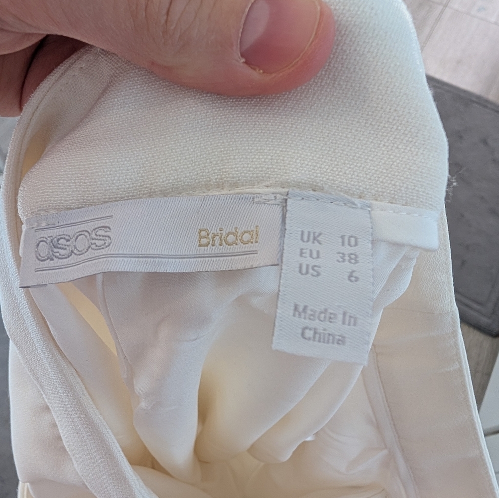 Asos Bridal White Women's Double Breasted Suit Set - Size 6 - Picture 3 of 7